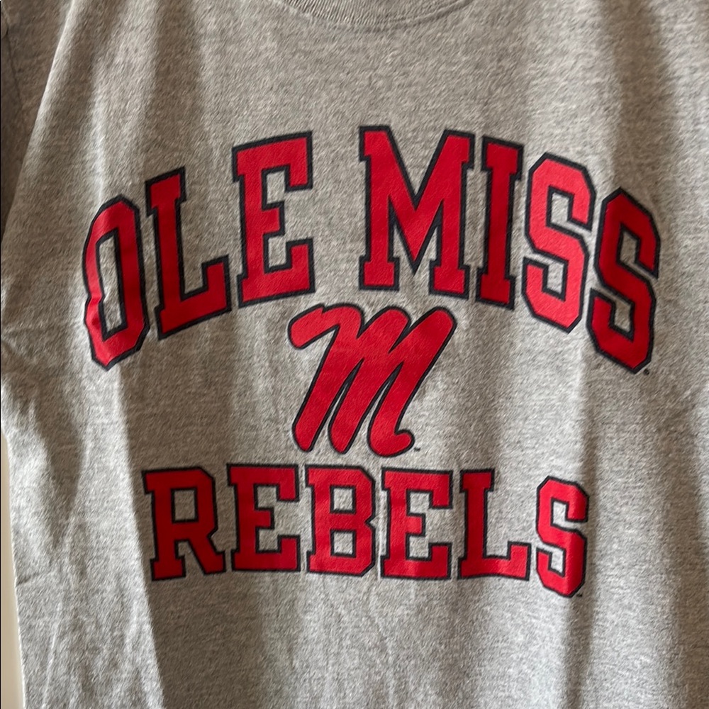 Men’s Champion Gray Ole Miss Rebels Short Sleeve Tee